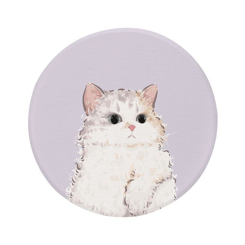 Cat-Themed Round Floor Mat
