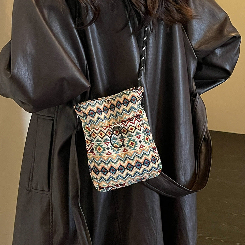 Bohemian Patterned Drawstring Handbag