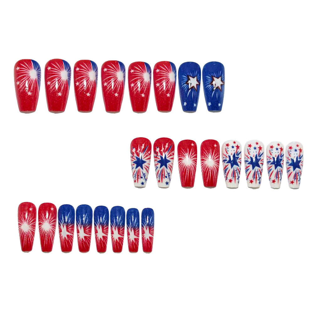 Artificial Nails in Festive Fireworks Design Kalsten