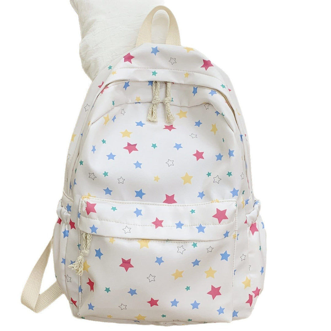 Backpack with Colorful Star Pattern and Practical Organization Compartments Kalsten