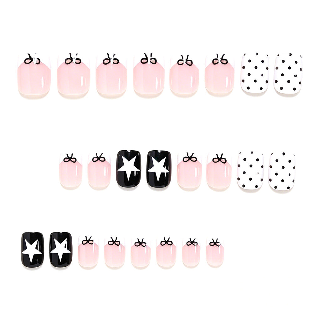 Artistic Bow and Star Nail Art Tips Kalsten