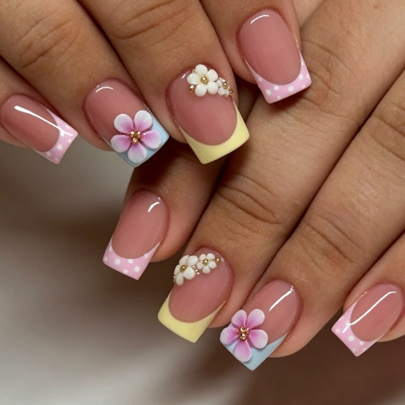 Floral Decorative Press-On Nail Set 1790738756