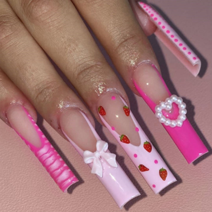 Artistic acrylic nails with fruit design Kalsten
