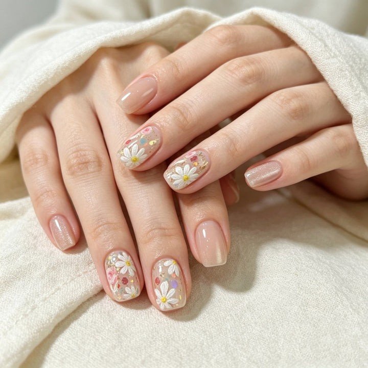 Floral Press-On Nail Set Kalsten