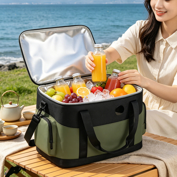 Insulated Lunch Cooler Bag with Side Pockets and Adjustable Strap Kalsten