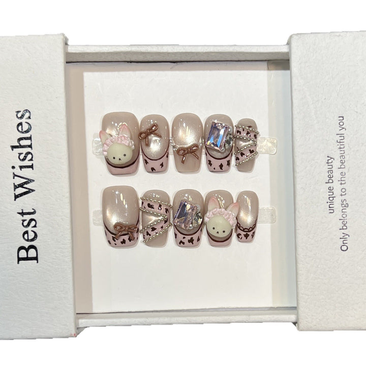 Whimsical Animal-Themed Press-On Nail Set Kalsten