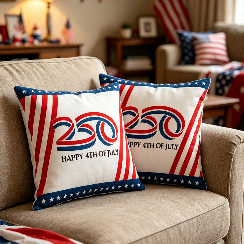 Decorative Throw Pillow with Patriotic Design