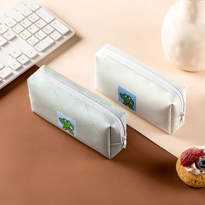 Playful Cartoon Character Zippered Pencil Case
