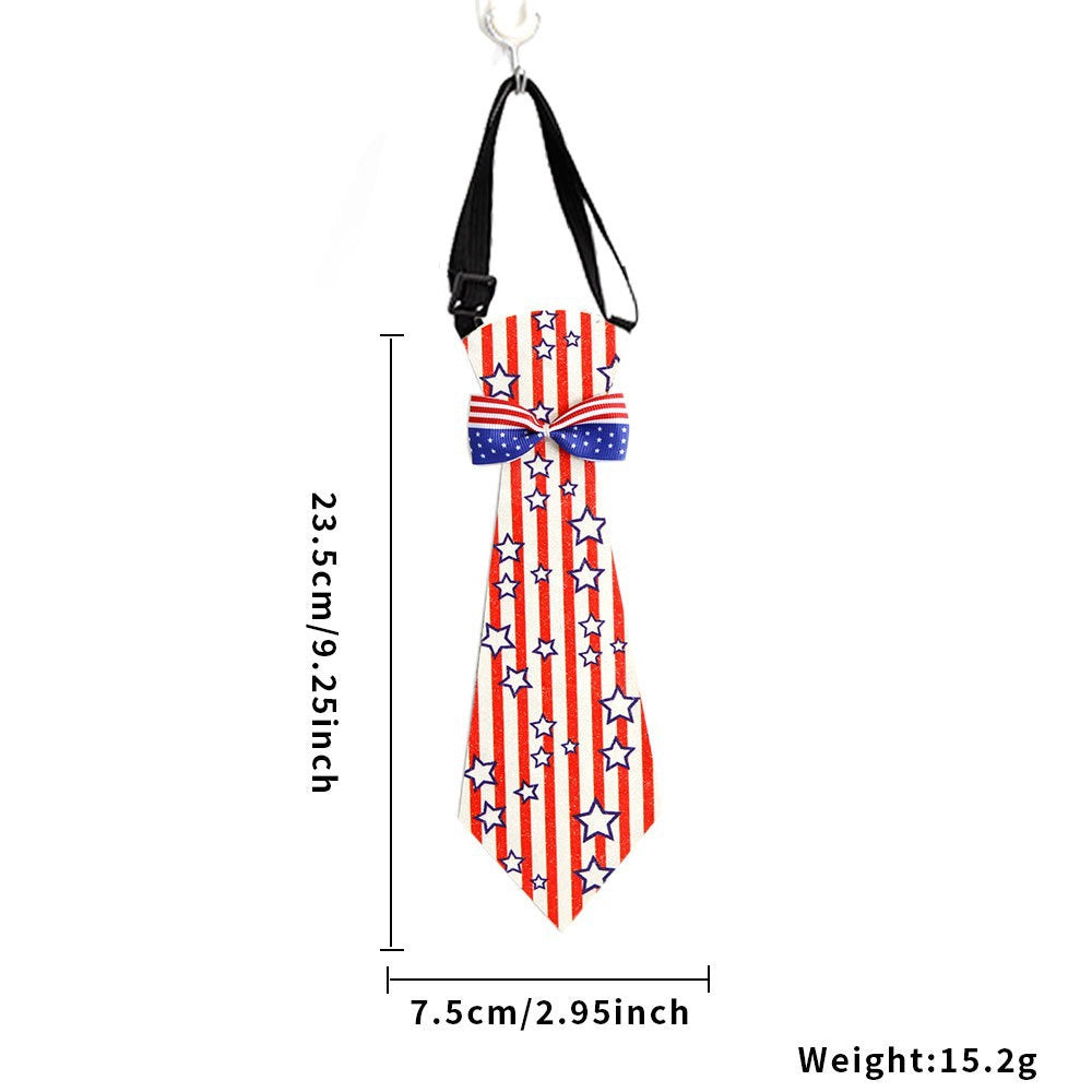 Unisex nan patriotic striped pet necktie with adjustable elastic collar Kalsten