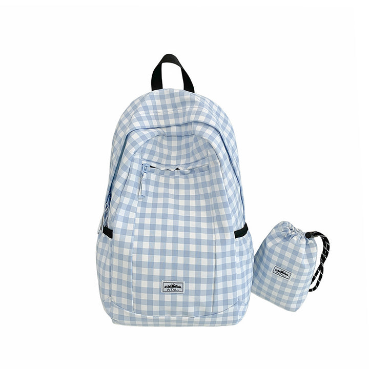 Casual Checkered School Backpack Kalsten