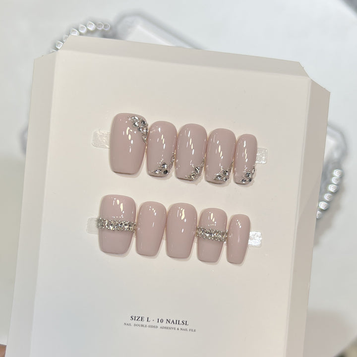 Luxury Rhinestone-Embellished Press-On Nail Set Kalsten