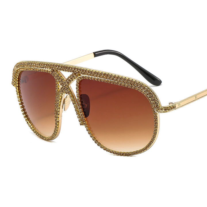 Ladies Glamorous Sunglasses with Rhinestone-Embellished Frame Kalsten