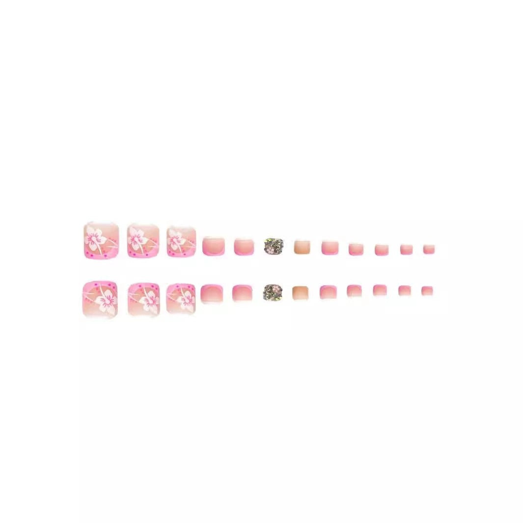 Decorative Floral Press-On Nails Set with 3D Accents Kalsten