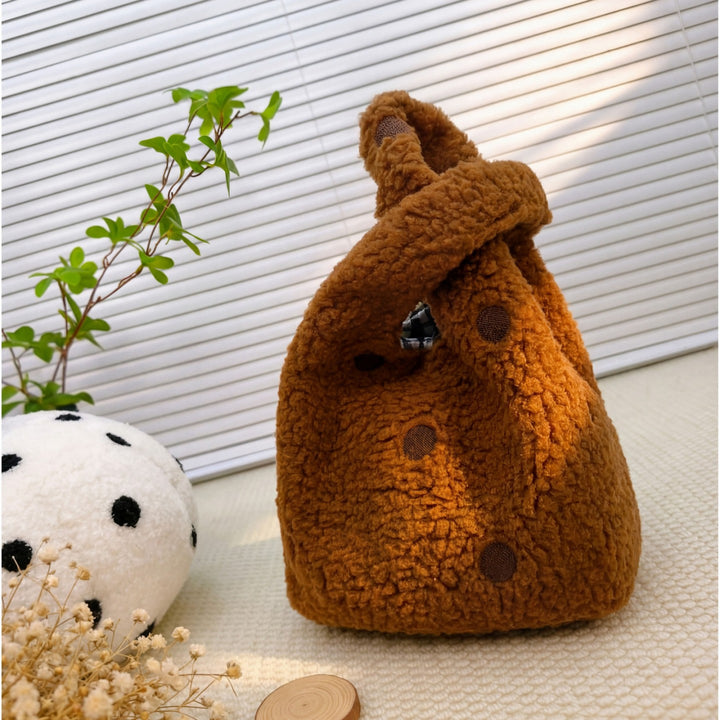 Compact Fuzzy Polka Dot Sling Bag Kalsten