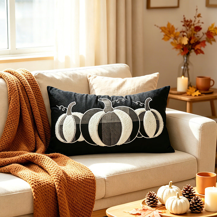 Halloween Sherpa Tufted Lumbar Throw Pillow Cover