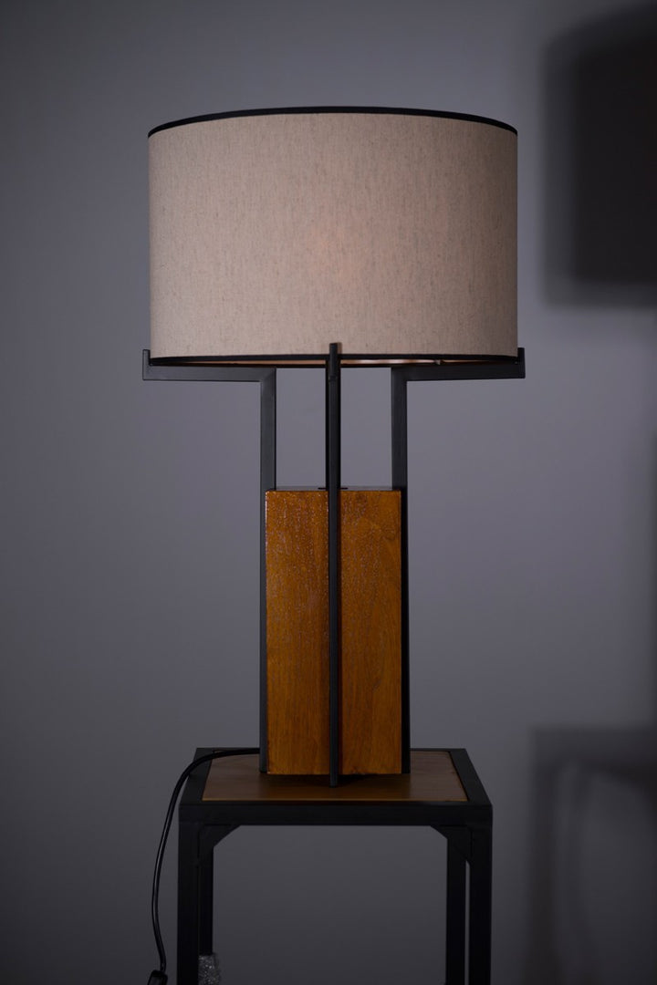Modern Wooden Table Lamp with Unique Shade