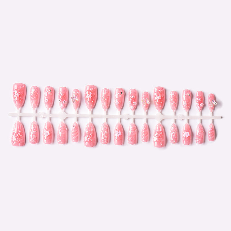 Floral Artistic Press-On Nail Set