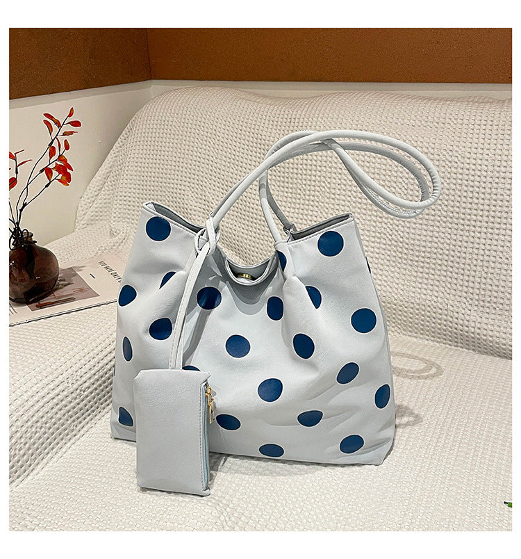 Spacious Polka Dot Tote Bag
