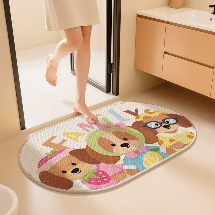 Cute Cartoon Dog-Themed Bath Mat Kalsten