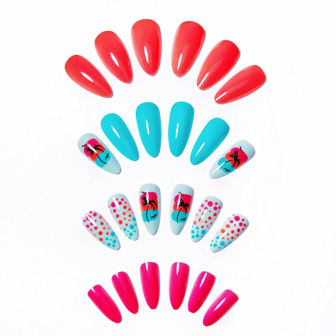 Artificial nails with Lively Tropical motif Kalsten