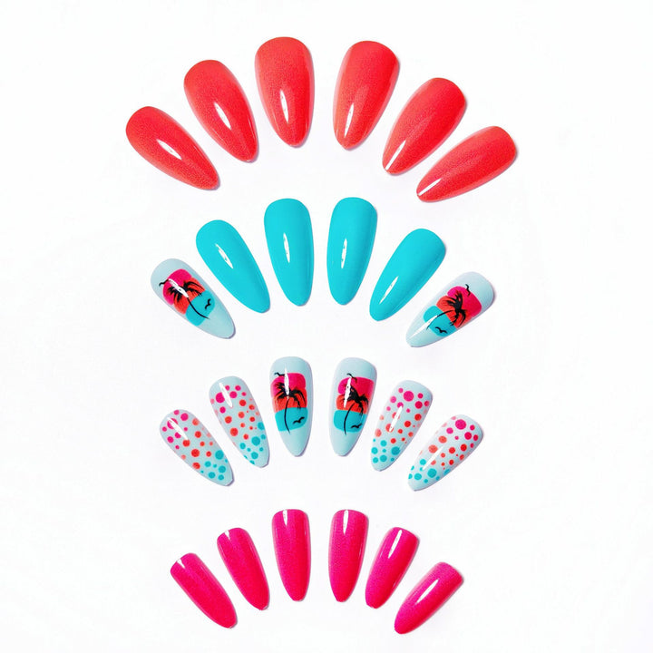 Artificial nails with Lively Tropical motif Kalsten