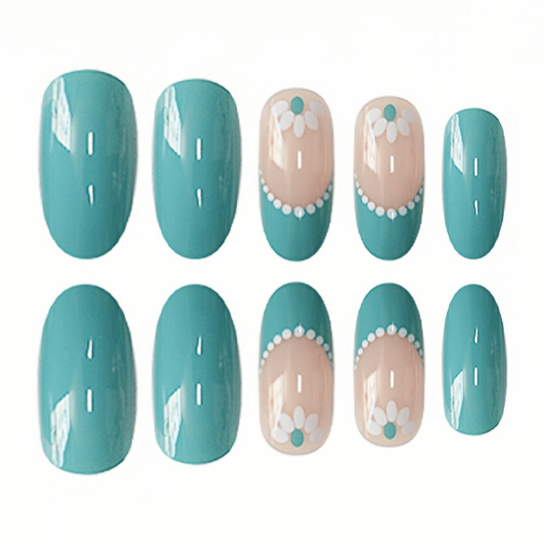 Decorative Floral Gel Press-On Nails Kalsten