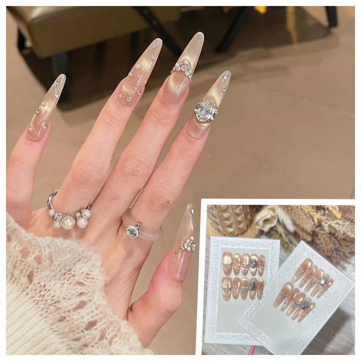 Artistic Stiletto Press-On Nail Set with Charming Patterns Kalsten