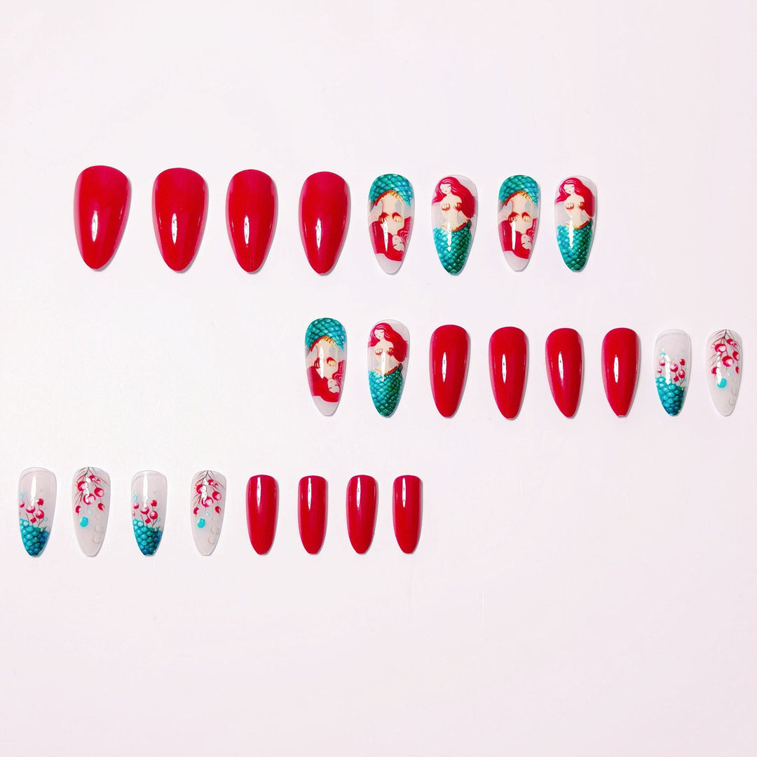 Mermaid motif artificial nails Kalsten