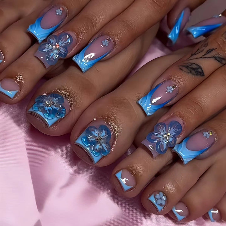 Floral 3D Press-On Nail Art Extensions Kalsten