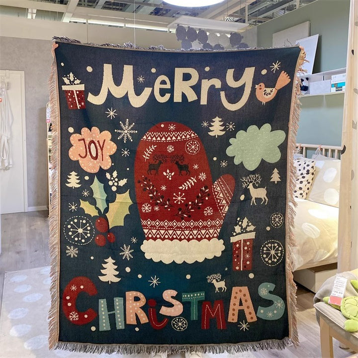 Festive Holiday Themed Throw Blanket