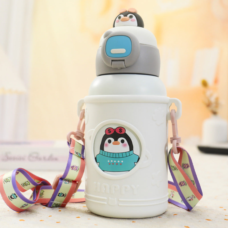 Women's Insulated Water Bottle with Creative Animal Designs and Ergonomic Carrying System Kalsten