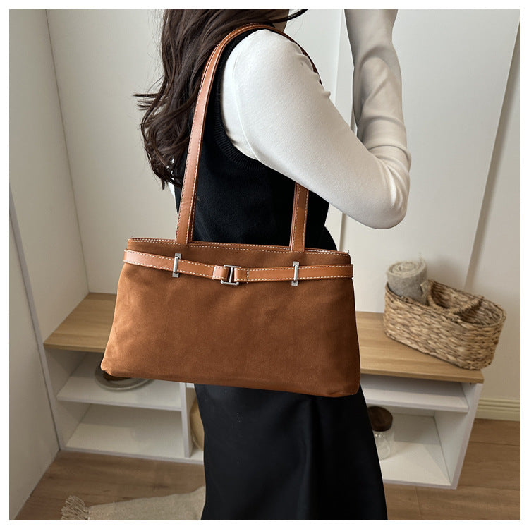 Suede Handheld Satchel