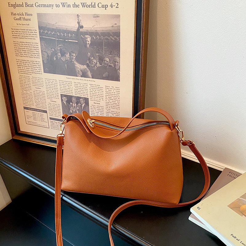 Textured Leather Crossbody Bag