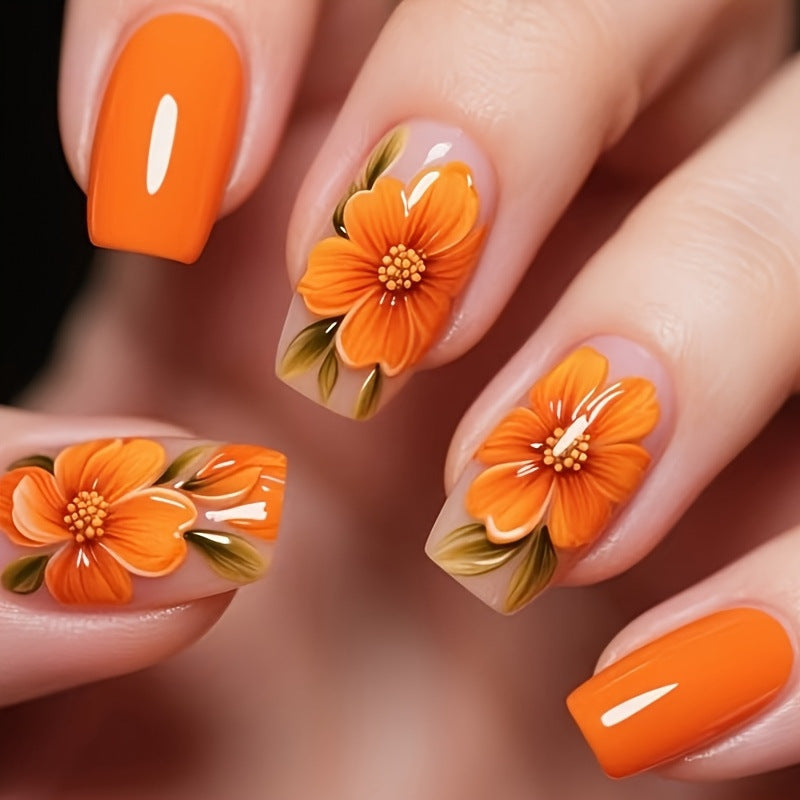 Artificial nails with floral design Kalsten