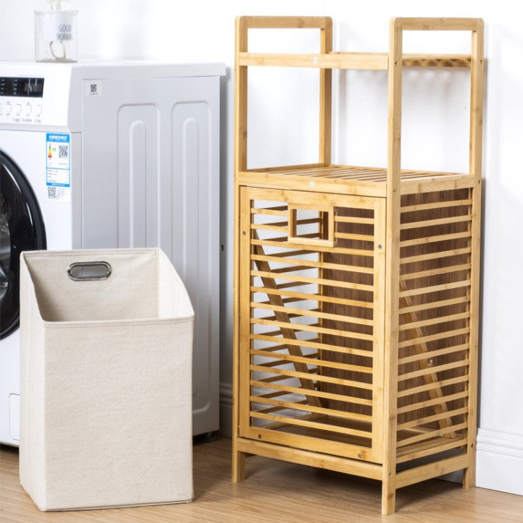 Laundry basket with bamboo frame and fabric insert Kalsten