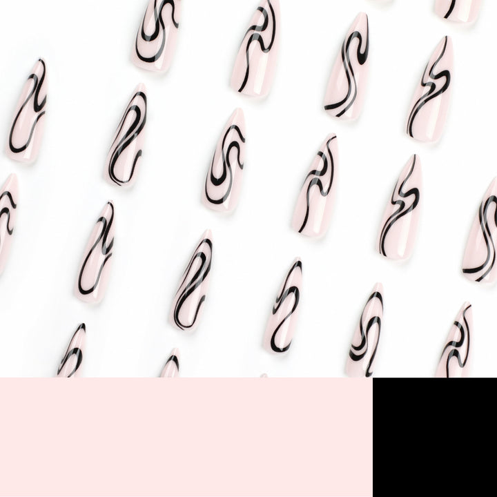 Artistic nail extensions with modern design and elegant lines Kalsten