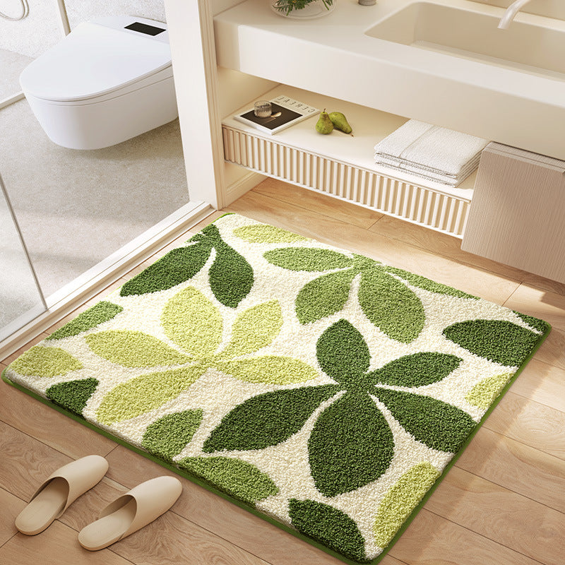 Floral Patterned Plush Bath Mat Kalsten