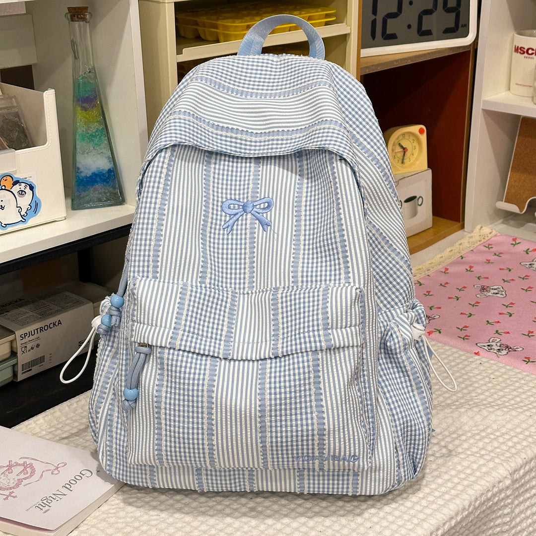 Cute Checked Patterned School Backpack Kalsten