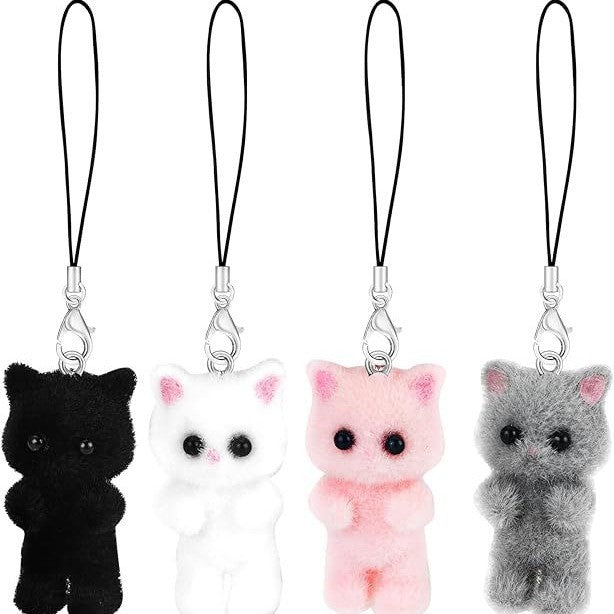 Cat-Themed Charms Keychain Set Kalsten