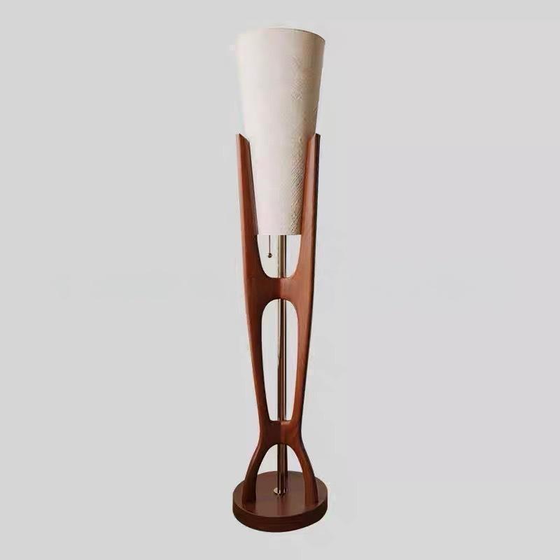 Sculptural Wooden Floor Lamp
