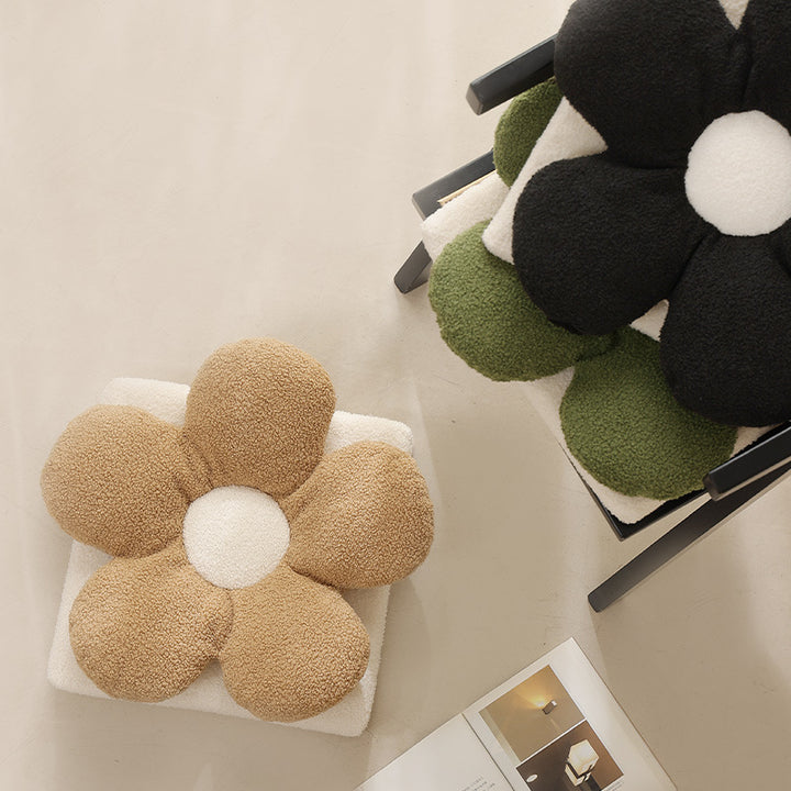 Padded flower seat cushion with teddy plush and ergonomic padding Kalsten