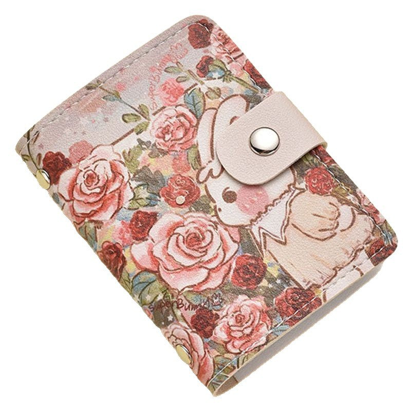 Floral Themed Cartoon Mini Wallet Kalsten