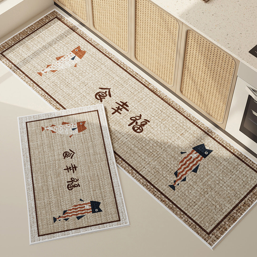 Geometric Pattern Kitchen Runner Mat