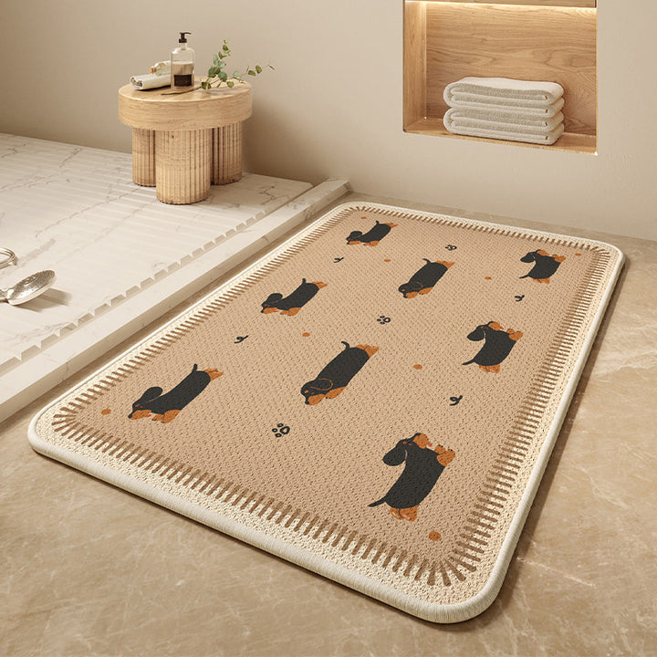 Cartoon Dog-Themed Bath Mat Kalsten