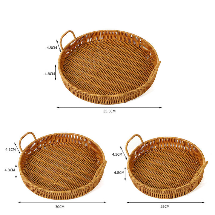 Round Woven Serving Tray Kalsten