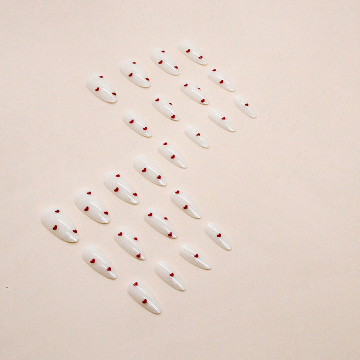 Heart-Embellished Press-On Nail Designs Kalsten