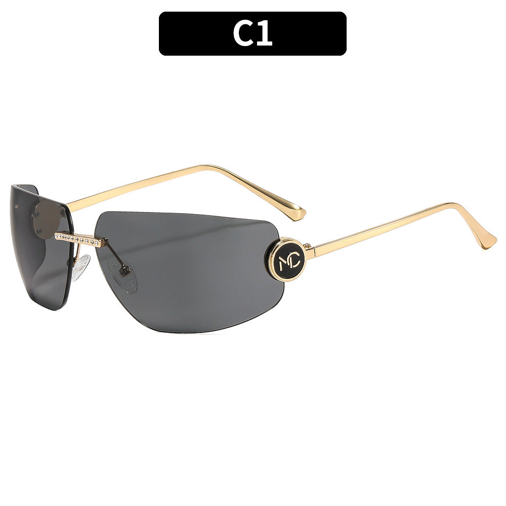 Contemporary Angular Shield Sunglasses