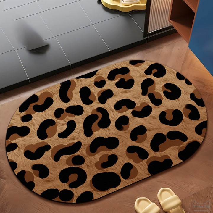 Plush Leopard Print Area Rug