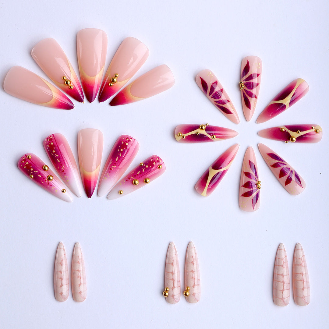 Exquisite Artificial Nails with Glamorous Accents Kalsten