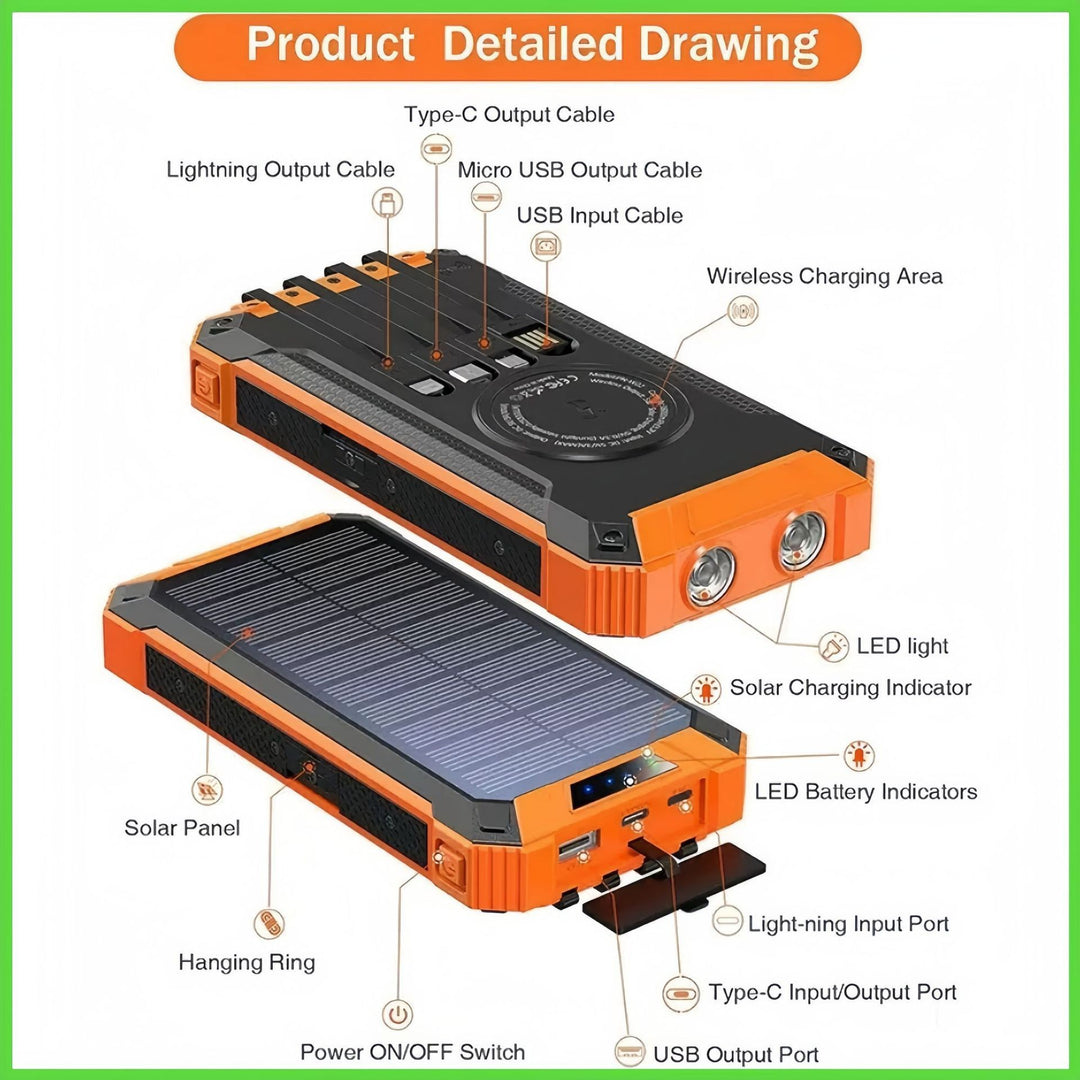 Solar-powered power bank with LED light Kalsten